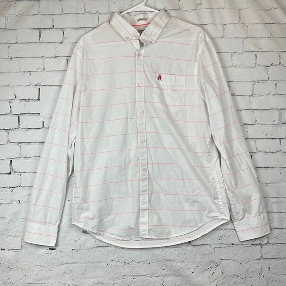 Original Penguin Other - Original Penguin Shirt Mens Large Button Down Heritage Slim Fit Pino Stripes